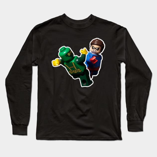 Bucky Barnes Vs Hydra Soldier Long Sleeve T-Shirt by parkermationpictures